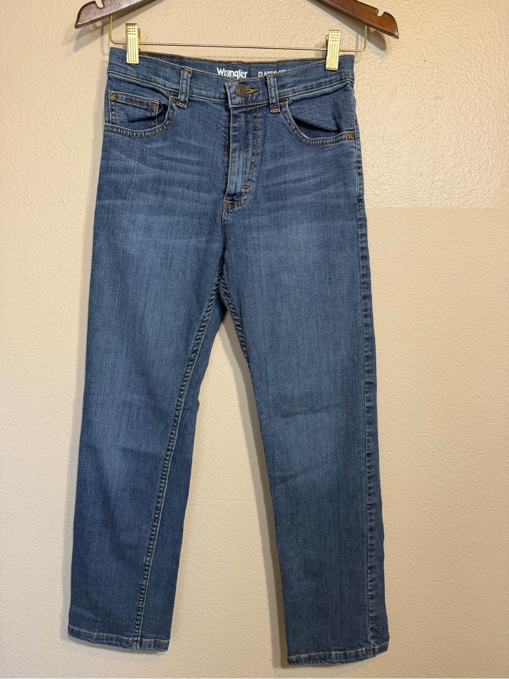 Wrangler boys Classic Blue Straight-Leg Jeans 14 slim